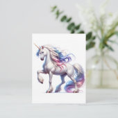 Unicorn Study P - Fantasy AI Feestdagenkaart (Staand voorkant)