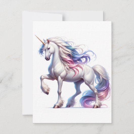 Unicorn Study P - Fantasy AI Feestdagenkaart (Voorkant)