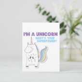 Unicorn Superpower Briefkaart (Staand voorkant)