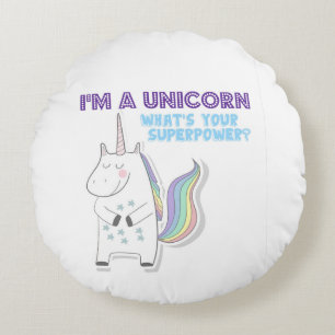 Unicorn Superpower Rond Kussen