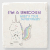 Unicorn Superpower Stenen Onderzetter (Voorkant)