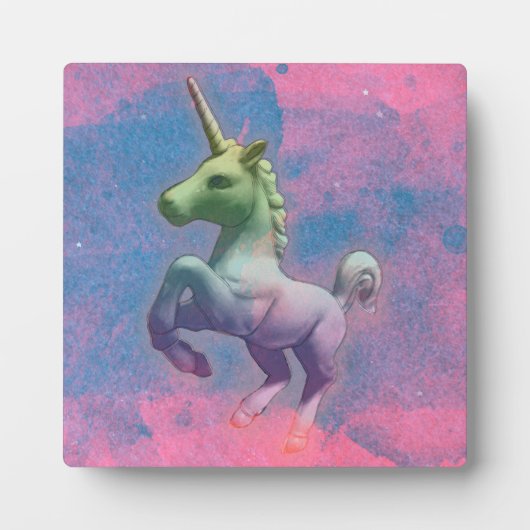 Unicorn Tabletop Plaque 5,25 inch (Cupcake Roze) Fotoplaat (Voorkant)