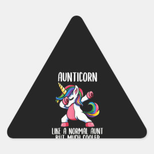 unicorn - tante - verjaardagsfeestje apparel , aar driehoek sticker