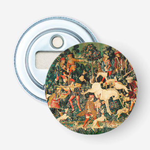 Unicorn Tapestries middeleeuwse klassieker verdedi Button Flesopener