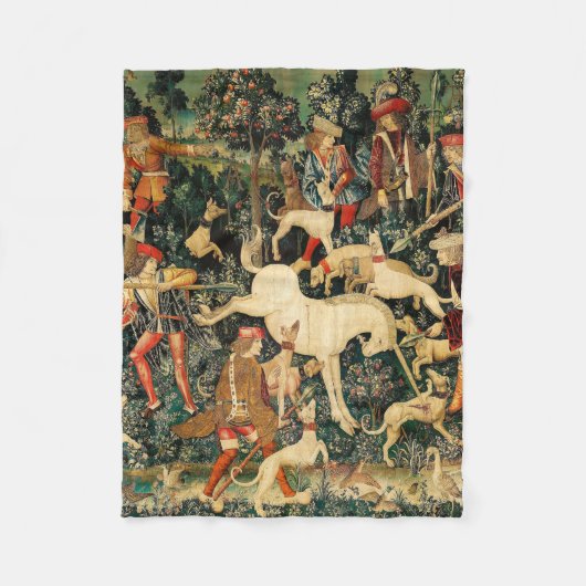 Unicorn Tapestries middeleeuwse klassieker verdedi Fleece Deken (Voorkant)