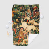 Unicorn Tapestries middeleeuwse klassieker verdedi Golfhanddoek (Insitu)