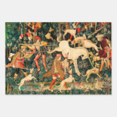 Unicorn Tapestries middeleeuwse klassieker verdedi Inpakpapier Vel (Voorkant)