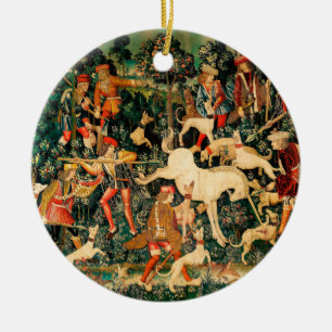 Unicorn Tapestries middeleeuwse klassieker verdedi Keramisch Ornament
