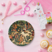 Unicorn Tapestries middeleeuwse klassieker verdedi Papieren Bordje (Feest)