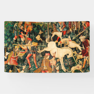 Unicorn Tapestries middeleeuwse klassieker verdedi Spandoek
