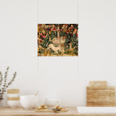 Unicorn Tapestries vond Legend Myth Medieval Art Poster (Keuken)