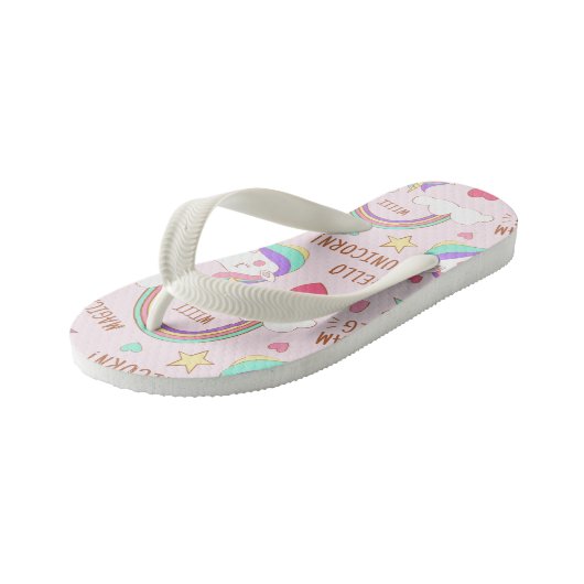 Unicorn-Teenslippers Kinder Teenslippers (Schuin)