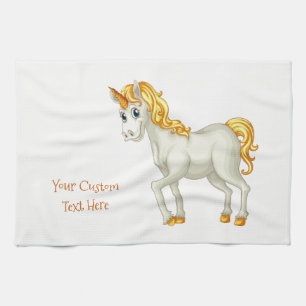 Unicorn texte personnalisé serviette de cuisine