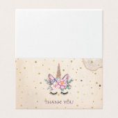 Unicorn Thank You Cartes | Face de licorne (Outside Unfolded)