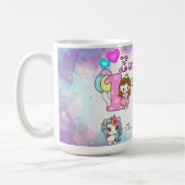 Unicorn Thème 1er Anniversaire Fête Mug Souvenir (Gauche)