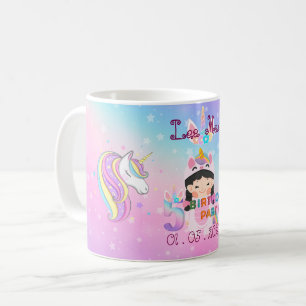 Unicorn Thème 5ème anniversaire Mug Souvenir