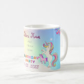 Unicorn thème 6e anniversaire Mug Souvenir (Devant droit)