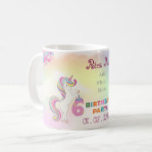 Unicorn thème 6e anniversaire Mug Souvenir (Devant gauche)