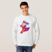 Unicorn tijdens Running T-shirt (Voorkant volledig)
