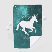 Unicorn turquoise Serviette de golf personnalisée (En situation)