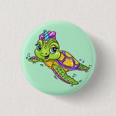 Unicorn Turtle Ronde Button 3,2 Cm (Voorkant)