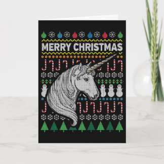 Unicorn Ugly Kerstmis Sweater Wildlife Series Feestdagen Kaart