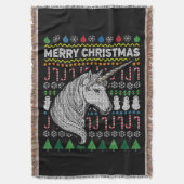 Unicorn Ugly KerstSweater Wildlife Series Deken (Voorkant Verticaal)