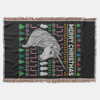Unicorn Ugly KerstSweater Wildlife Series Deken