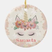 Unicorn, Unicorn Face, gepersonaliseerd Keramisch Ornament (Achterkant)