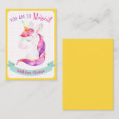 Unicorn Valentines Carte de Jour Enfants École de  (Devant / Derrière)