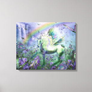 Unicorn van de Butterflies Fine Art Canvas Print