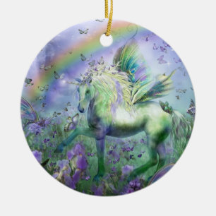 Unicorn van de Butterflies Holiday Ornament