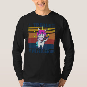Unicorn van de Teerbare Maker speelt het Violin a T-shirt