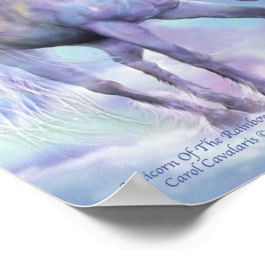 Unicorn van het regenboogkunstwerk Poster/afdruk Poster (Hoek)