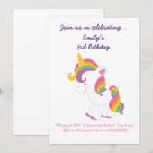 Unicorn verjaardagskaart kaart (Voorkant / Achterkant)