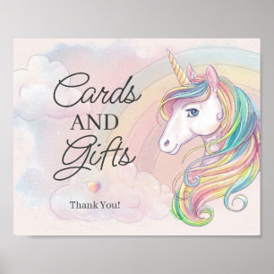 Unicorn verjaardagskaarten en cadeaubonnen poster