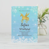 unicorn verjaardagsuitnodiging kaart (Staand voorkant)