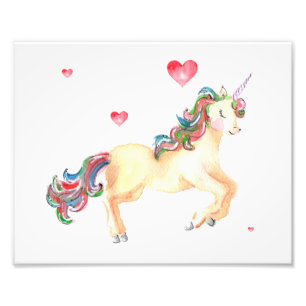 Unicorn verliefd foto afdruk