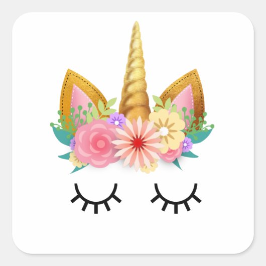 Unicorn Vierkante Sticker (Voorkant)