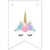 Unicorn Visage Anniversaire Bannière Personnalisée (Premier drapeau)