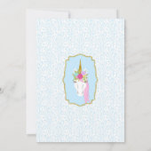 Unicorn Visage Floral Anniversaire Invitation (Dos)