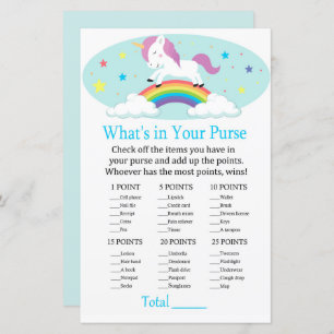 Unicorn Wat zit er in je baby shower met handtas