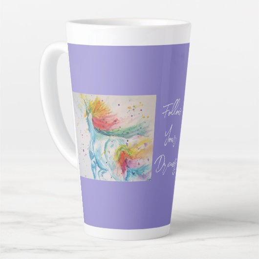 Unicorn Waterverf Dreams Coffee Mok schilderen (Linkerhoek)