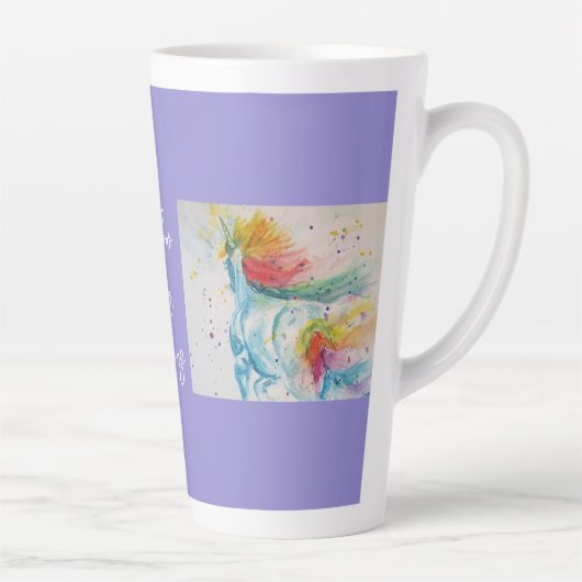 Unicorn Waterverf Dreams Coffee Mok schilderen (Rechts)