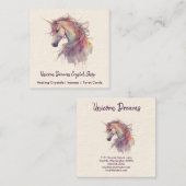 Unicorn Waterverf Drift Square Visitekaartje (Voorkant / Achterkant)