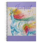 Unicorn Waterverf Painting Girls Name Notitieboek (Voorkant)