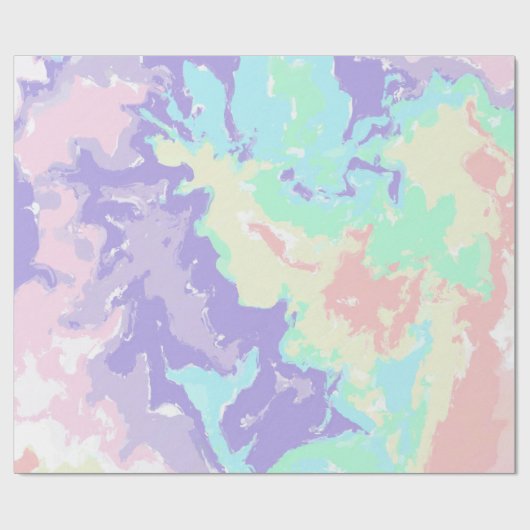 Unicorn Waterverf Pastels Cadeaupapier (Vlak)