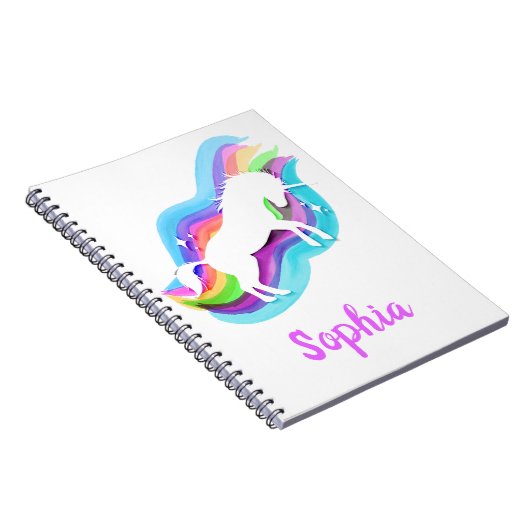 Unicorn Waterverf Rainbow Stars notebook Notitieboek (Rechterzijde)
