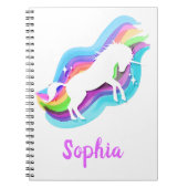 Unicorn Waterverf Rainbow Stars notebook Notitieboek (Voorkant)