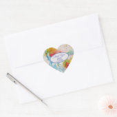 Unicorn Waterverf schattig Dank je Pattern Heart. Hart Sticker (Envelop)